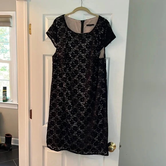 Tiana B. Dresses | Tiana B Black/Nude Stretch Lace Dress Size 16W | Color: Black/Tan | Size: 16W | Ebhurd's Closet